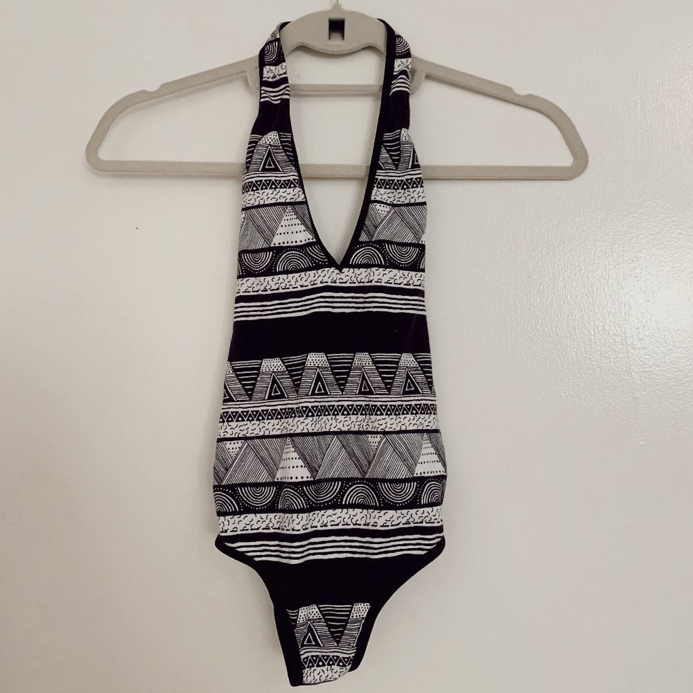 American Apparel Halter Print Leotard